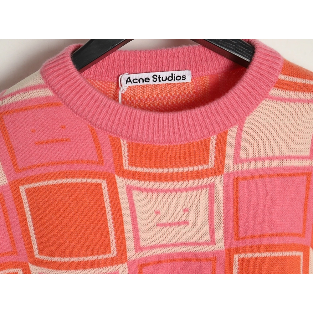 Acne Studios Square Smiley Face Crew Neck Sweater,Acne Studios