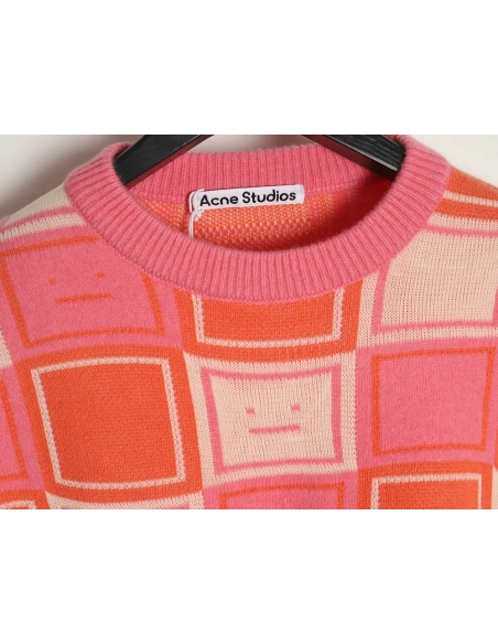 Acne Studios Square Smiley Face Crew Neck Sweater,Acne Studios