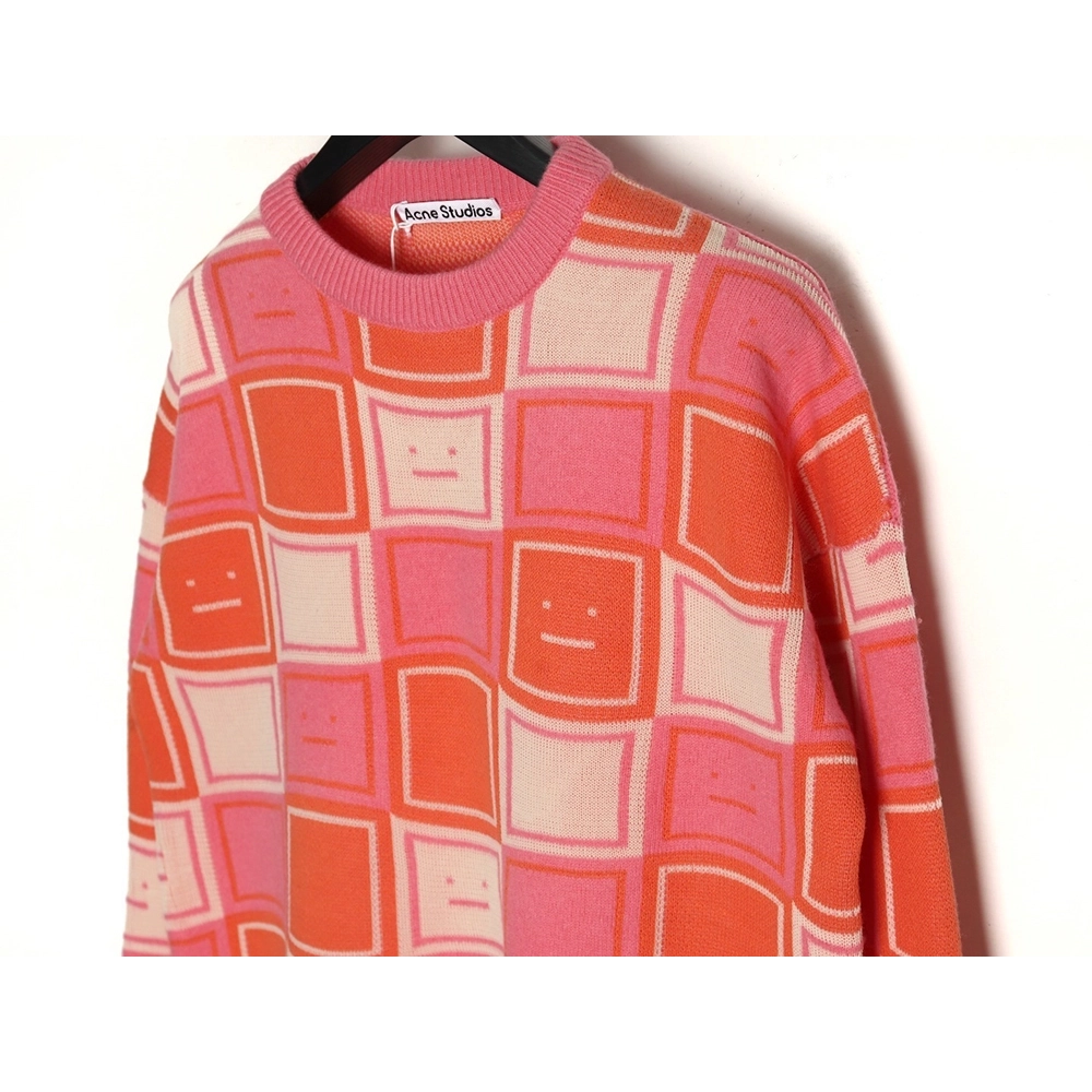 Acne Studios Square Smiley Face Crew Neck Sweater,Acne Studios