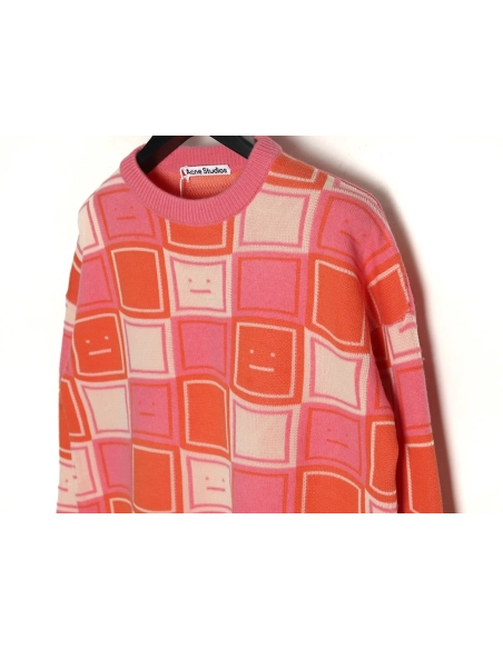 Acne Studios Square Smiley Face Crew Neck Sweater,Acne Studios