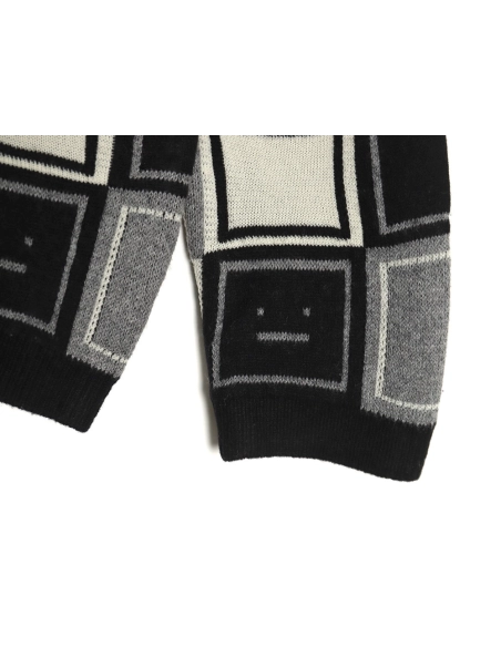Acne Studios Square Smiley Face Crew Neck Sweater TSK1,Acne Studios