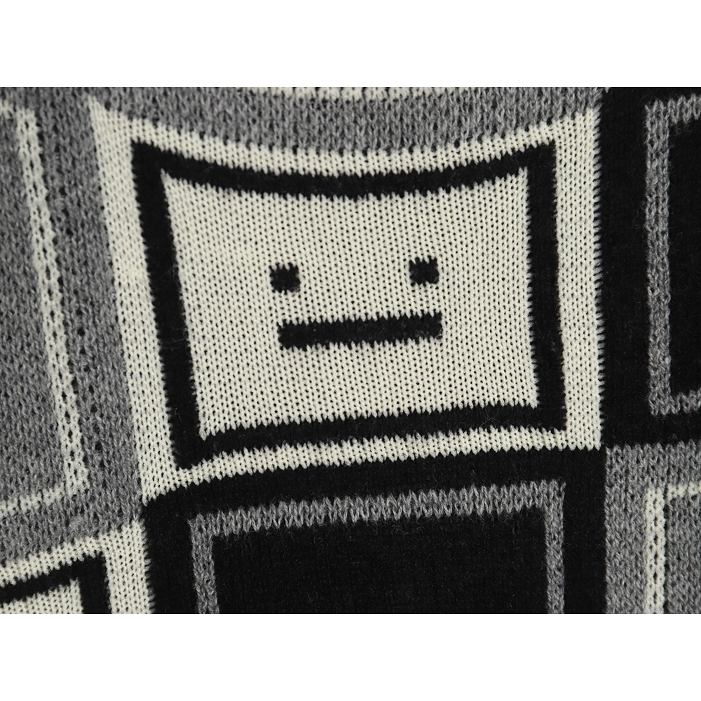 Acne Studios Square Smiley Face Crew Neck Sweater TSK1,Acne Studios