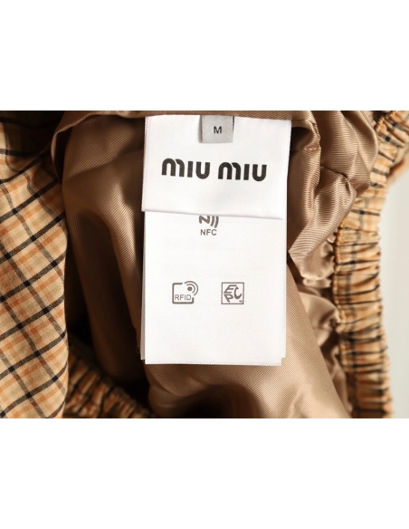 Miu Miu Color-block Plaid Stand-Collar Zip Jacket,Miu Miu