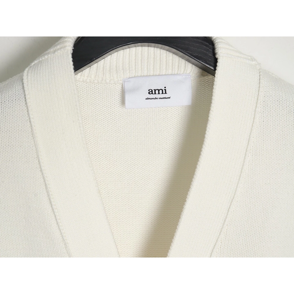 Ami Paris Heart Embroidered Cardigan,Ami