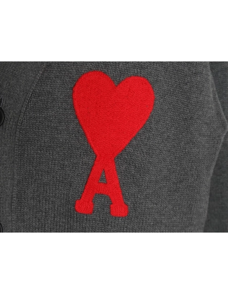 Ami Paris Heart Embroidered Cardigan TSK1,Ami