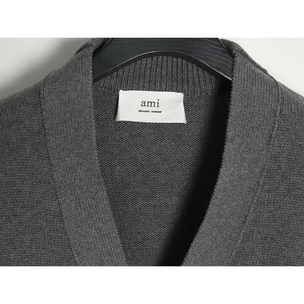 Ami Paris Heart Embroidered Cardigan TSK1,Ami