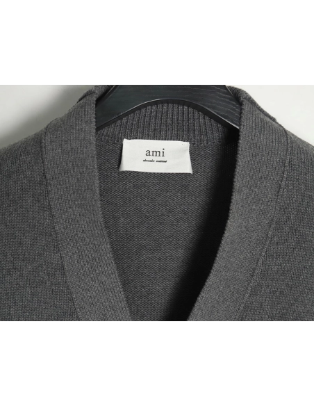 Ami Paris Heart Embroidered Cardigan TSK1,Ami