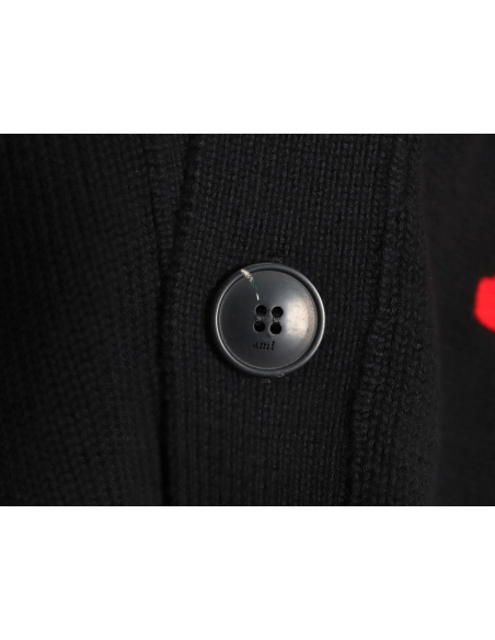 Ami Paris Heart Embroidered Cardigan TSK2,Ami