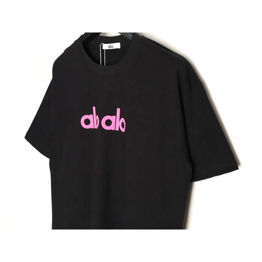 ALO Classic Double Letter Foamed Short-Sleeve T-Shirt,Alo