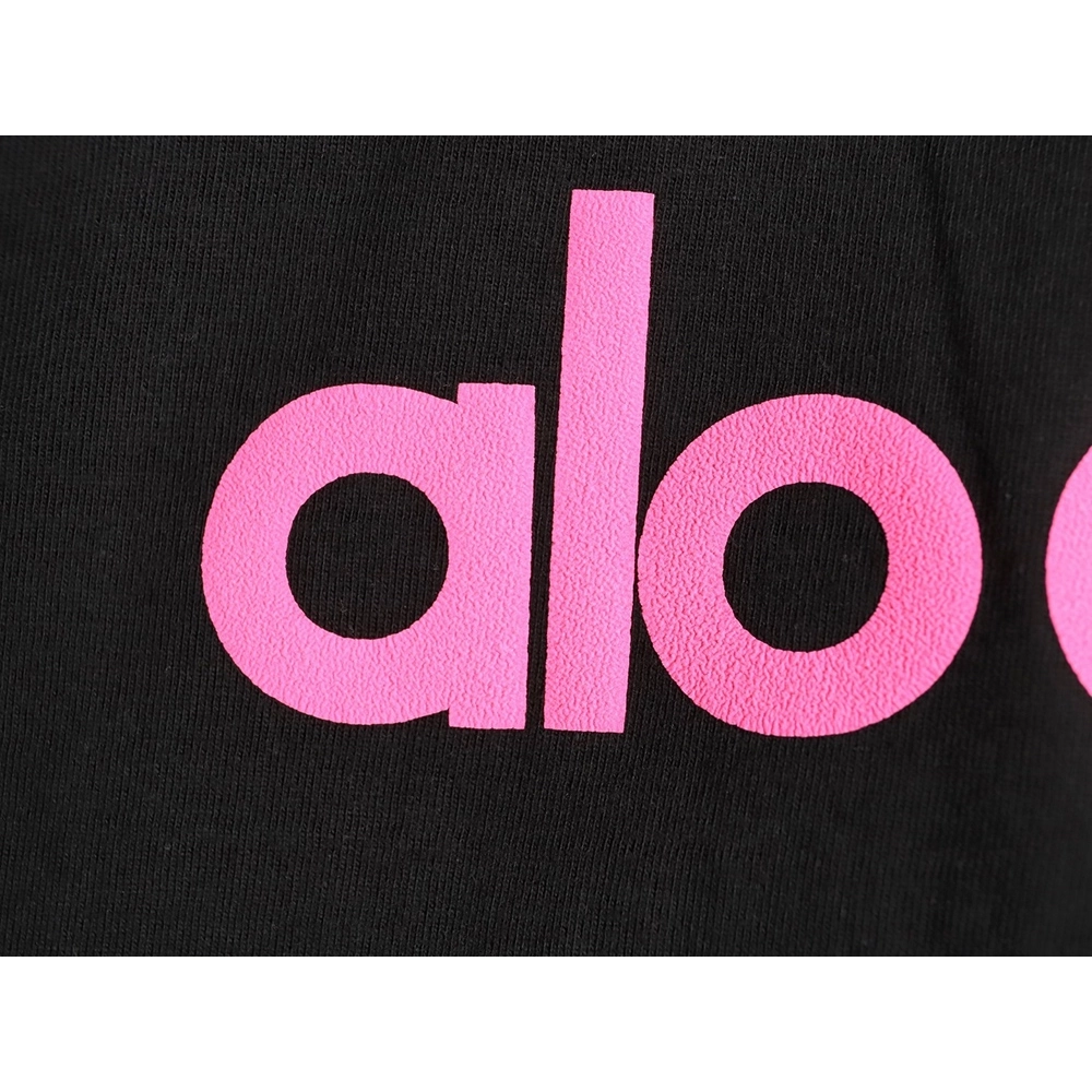 ALO Classic Double Letter Foamed Short-Sleeve T-Shirt,Alo