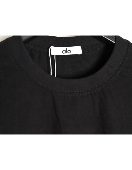 ALO Classic Double Letter Foamed Short-Sleeve T-Shirt,Alo