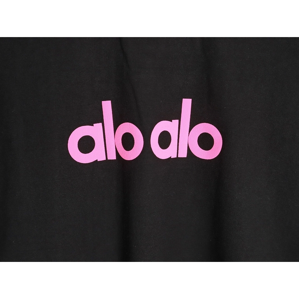 ALO Classic Double Letter Foamed Short-Sleeve T-Shirt,Alo
