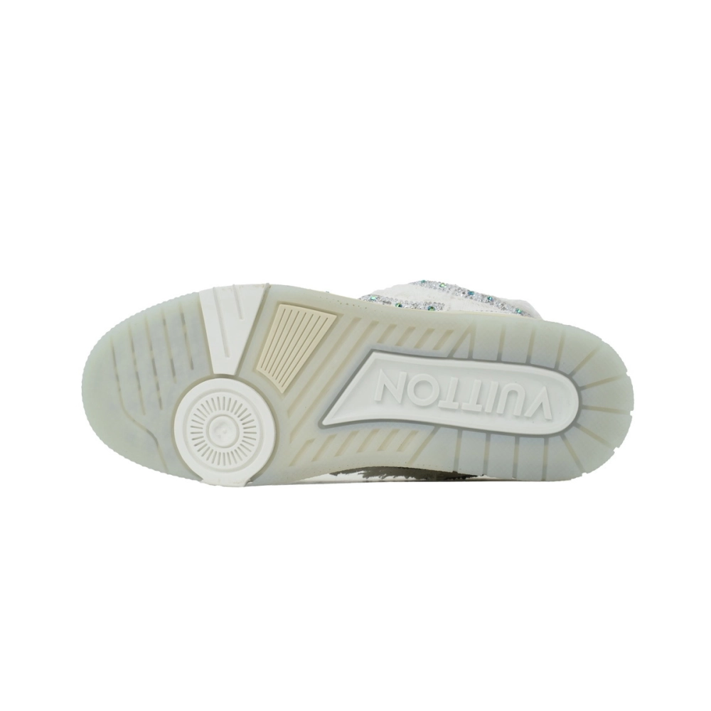 Louis Vuitton LV Skate Sneaker Silver White Diamond