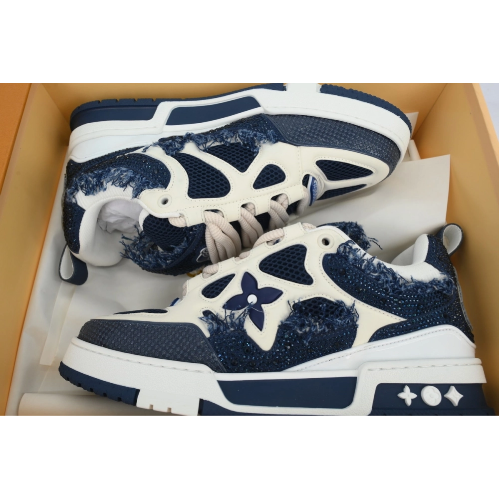 Louis Vuitton LV Skate Sneaker Horse Hair Blue Diamond