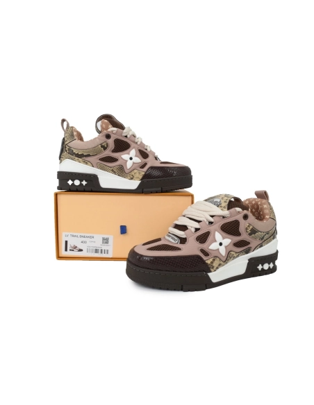 Louis Vuitton LV Skate Sneaker Khaki Colored Rhinestone