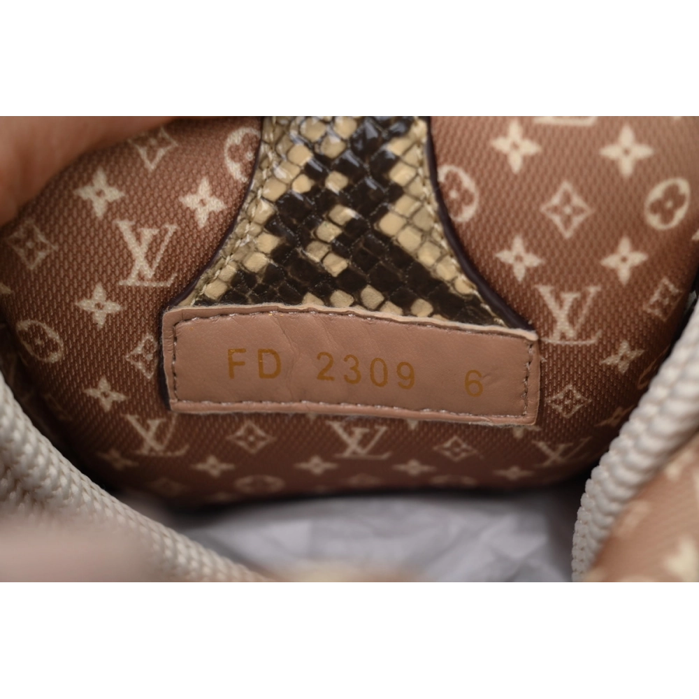 Louis Vuitton LV Skate Sneaker Khaki Colored Rhinestone