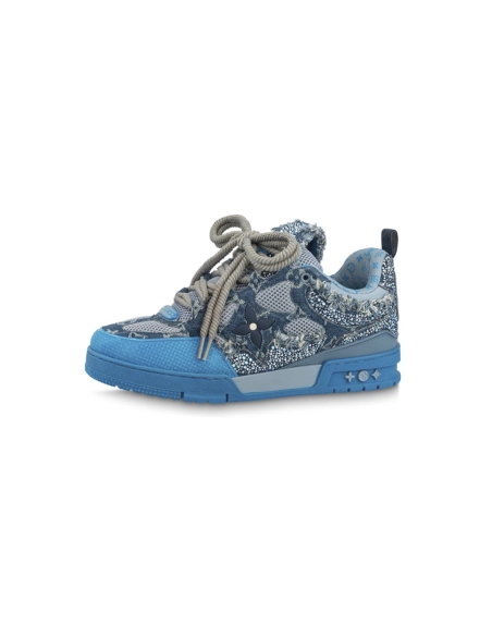 Louis Vuitton LV Skate Trainer Blue Swarovski Monogram 1ABMHB