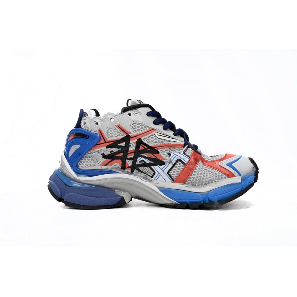 Balenciaga Runner White And Blue Printing 677402W3RB61264