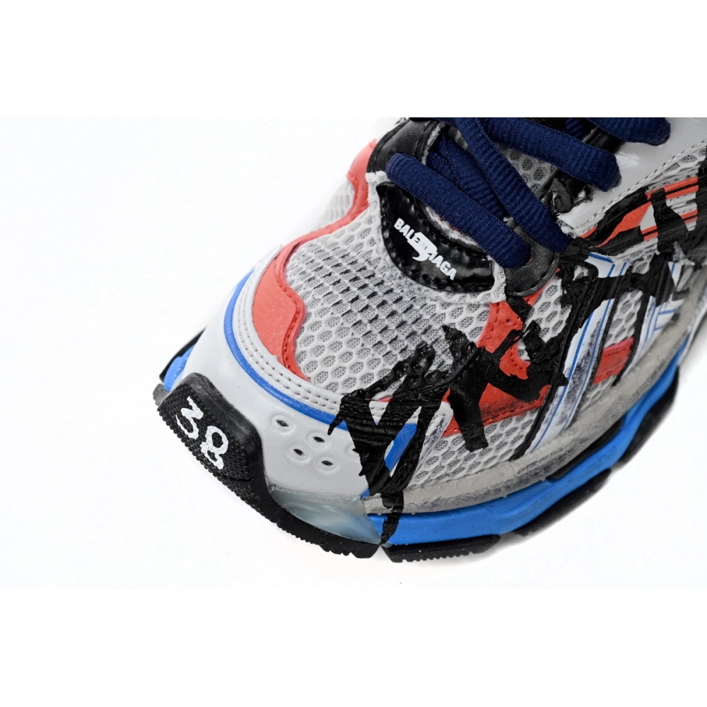 Balenciaga Runner White And Blue Printing 677402W3RB61264