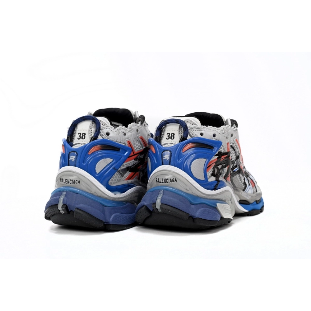 Balenciaga Runner White And Blue Printing 677402W3RB61264