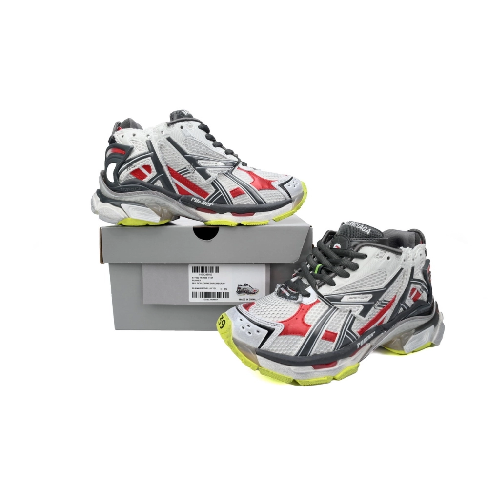 Balenciaga Runner White Black And Red 677402 W3RB2 9167