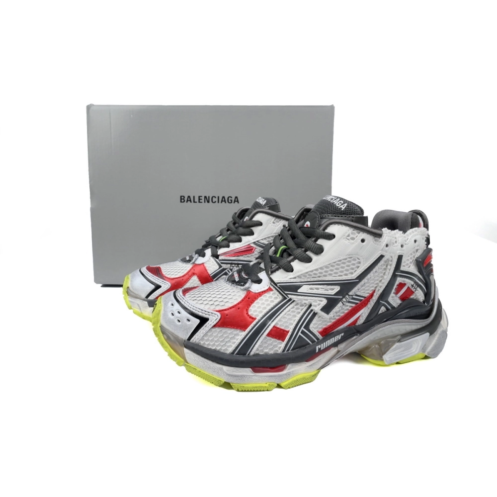 Balenciaga Runner White Black And Red 677402 W3RB2 9167