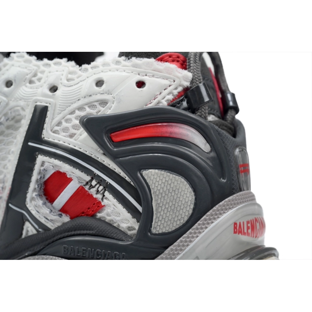Balenciaga Runner White Black And Red 677402 W3RB2 9167