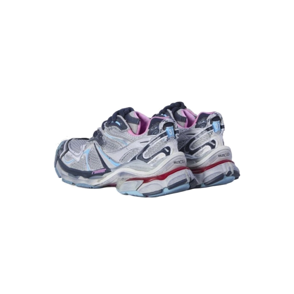 Balenciaga Runner Low Top Sneakers Pink Gray Blue 779064W3RXP1045