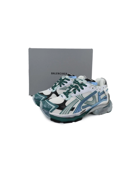 Balenciaga Runner Sneaker White Blue Green 772767W3RMU9034