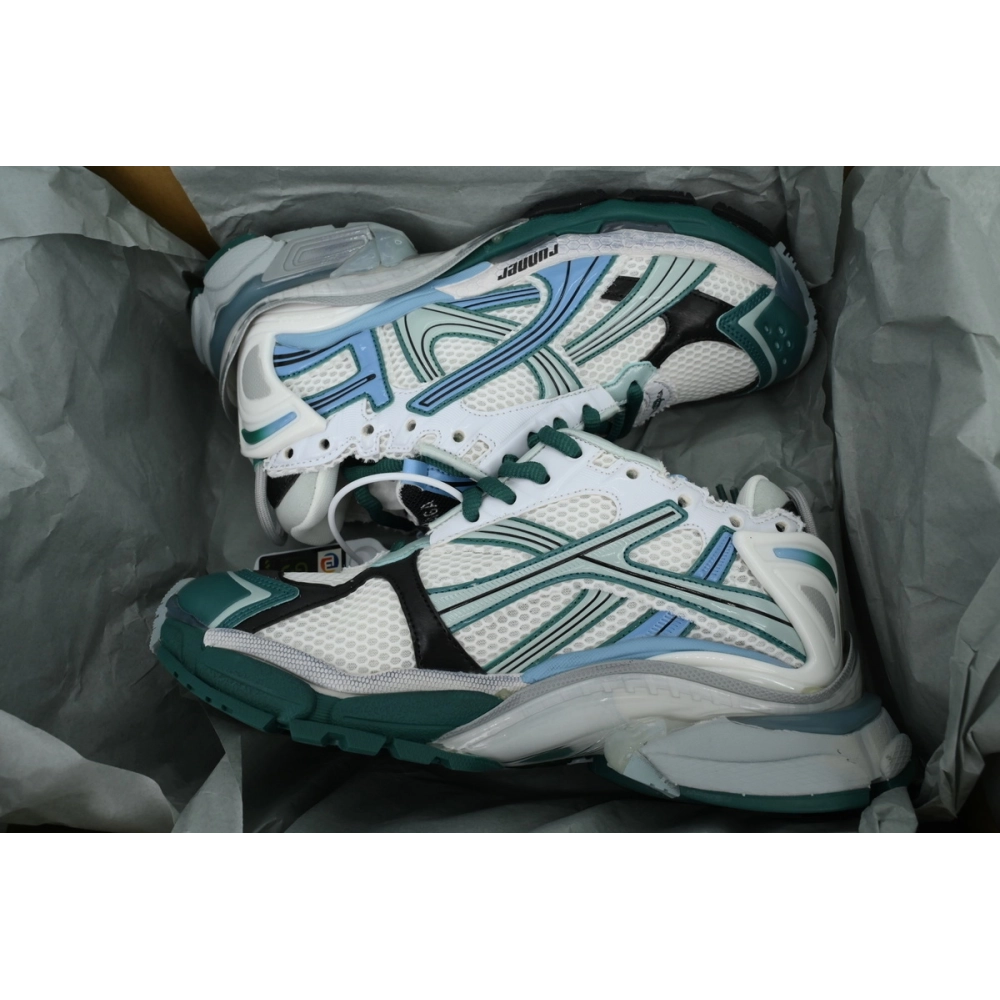 Balenciaga Runner Sneaker White Blue Green 772767W3RMU9034