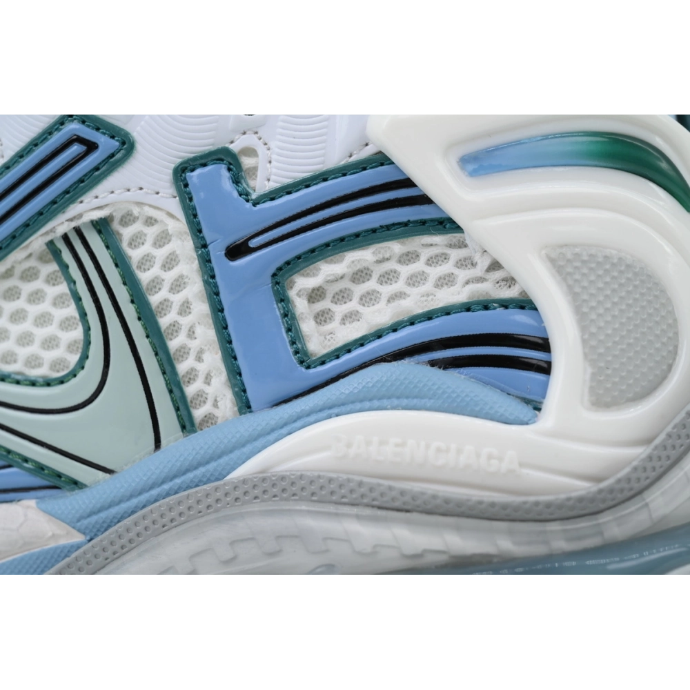 Balenciaga Runner Sneaker White Blue Green 772767W3RMU9034