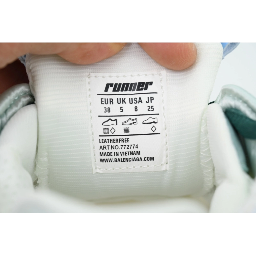 Balenciaga Runner Sneaker White Blue Green 772767W3RMU9034