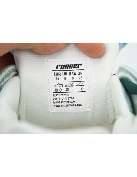 Balenciaga Runner Sneaker White Blue Green 772767W3RMU9034