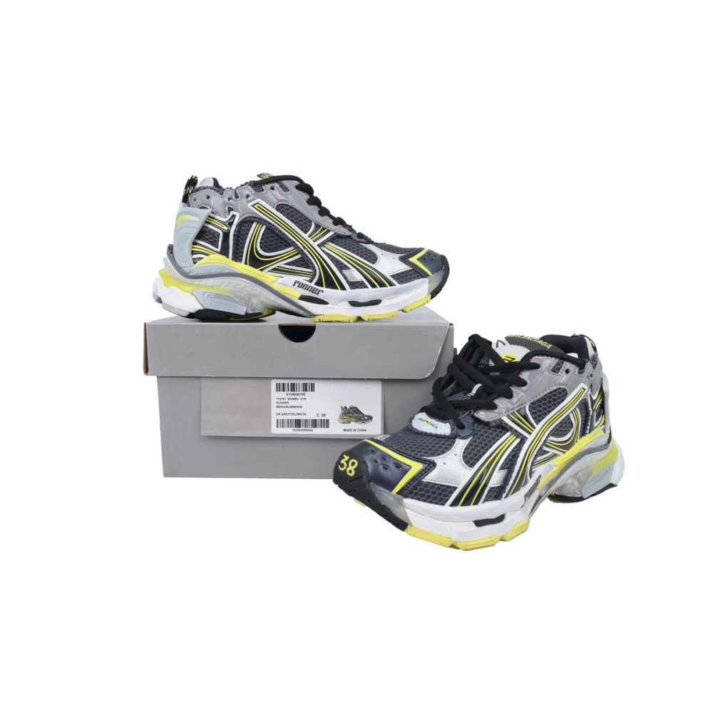 Balenciaga Runner Sneaker Grey Black Yellow 772767 W3RMU 1279