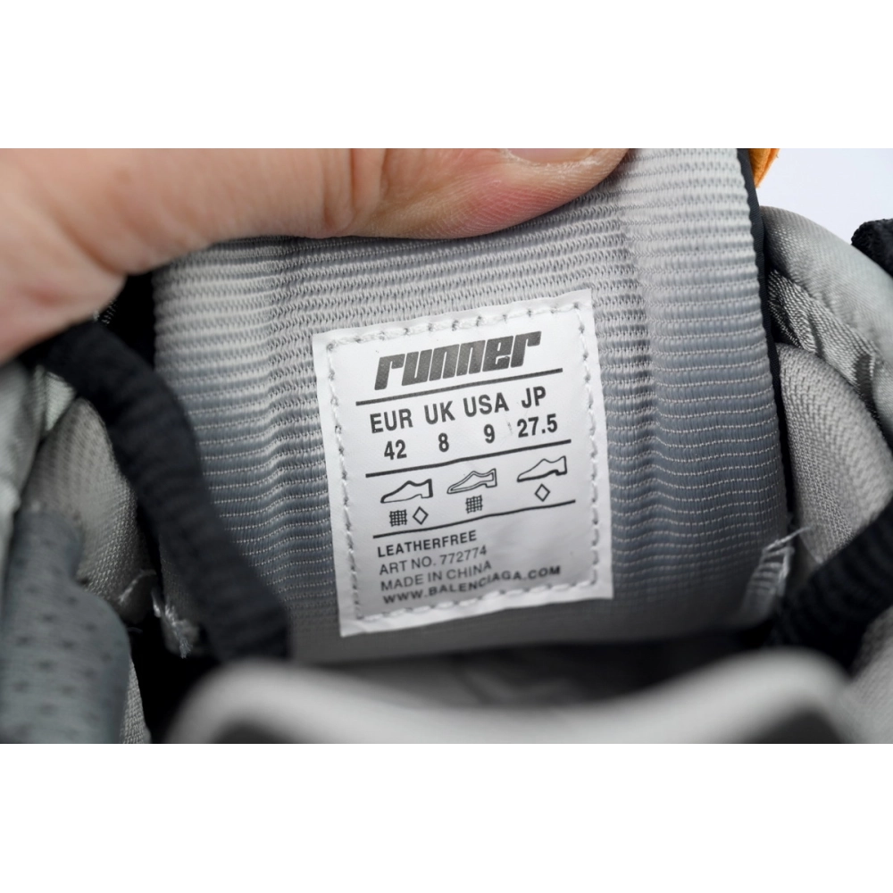 Balenciaga Runner Sneaker Black Fluo Orange 772774 W3RNY 1878