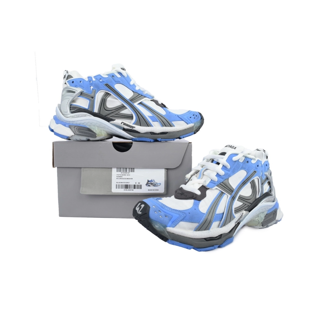 Balenciaga Runner Sneaker Worn Out Blue Grey 772774 W3RNY 4912