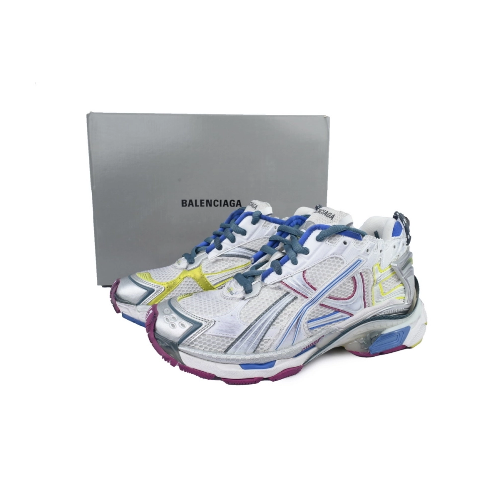 Balenciaga Runner Sneaker White Purple Blue 772767 W3RMU 9547