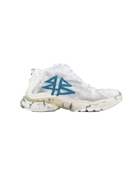 Balenciaga Runner Sneaker Graffiti White Blue 772774 W3RBQ 9040