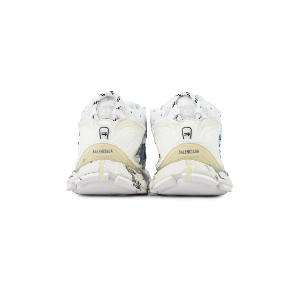 Balenciaga Runner Sneaker Graffiti White Blue 772774 W3RBQ 9040