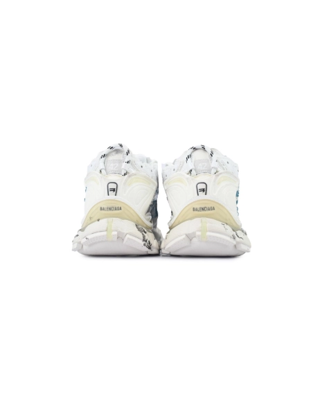 Balenciaga Runner Sneaker Graffiti White Blue 772774 W3RBQ 9040