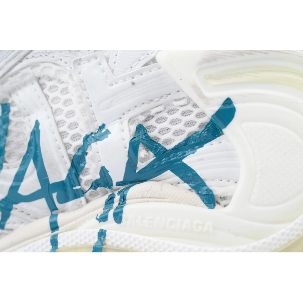 Balenciaga Runner Sneaker Graffiti White Blue 772774 W3RBQ 9040