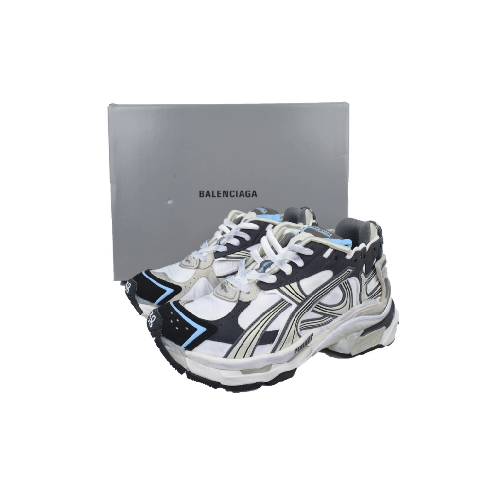 Balenciaga Runner Sneaker Silver White Black 772767 W3RNY 0623