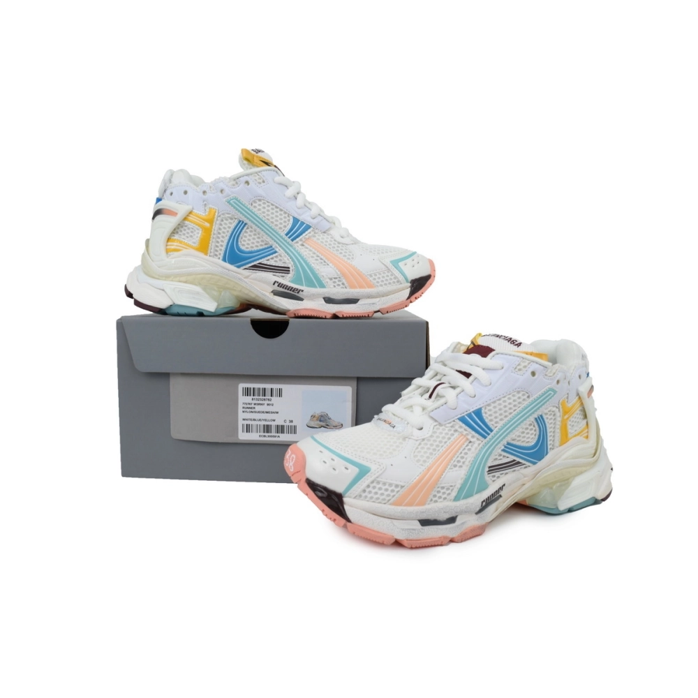 Balenciaga Runner Sneaker White Blue Yellow&39;