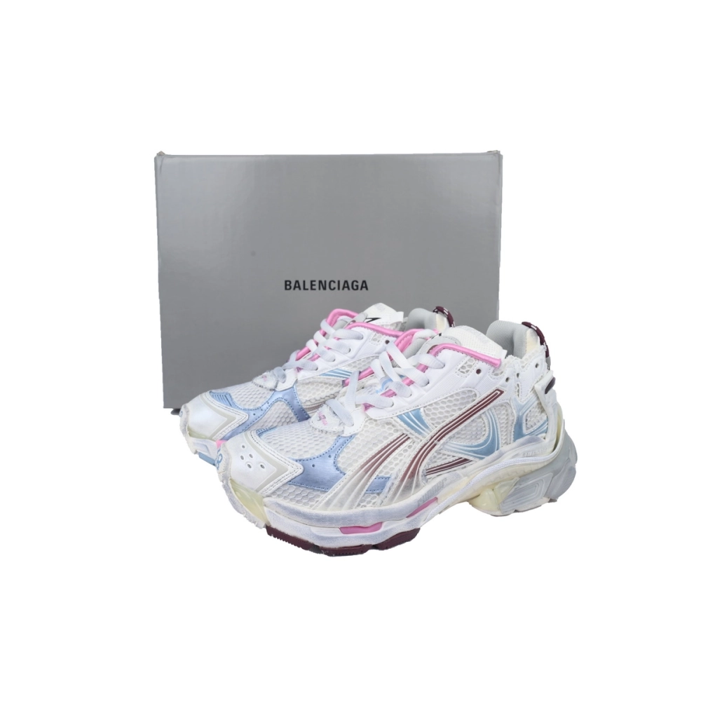Balenciaga Runner Sneaker White Blue Pink 772767 WRUNG 3120