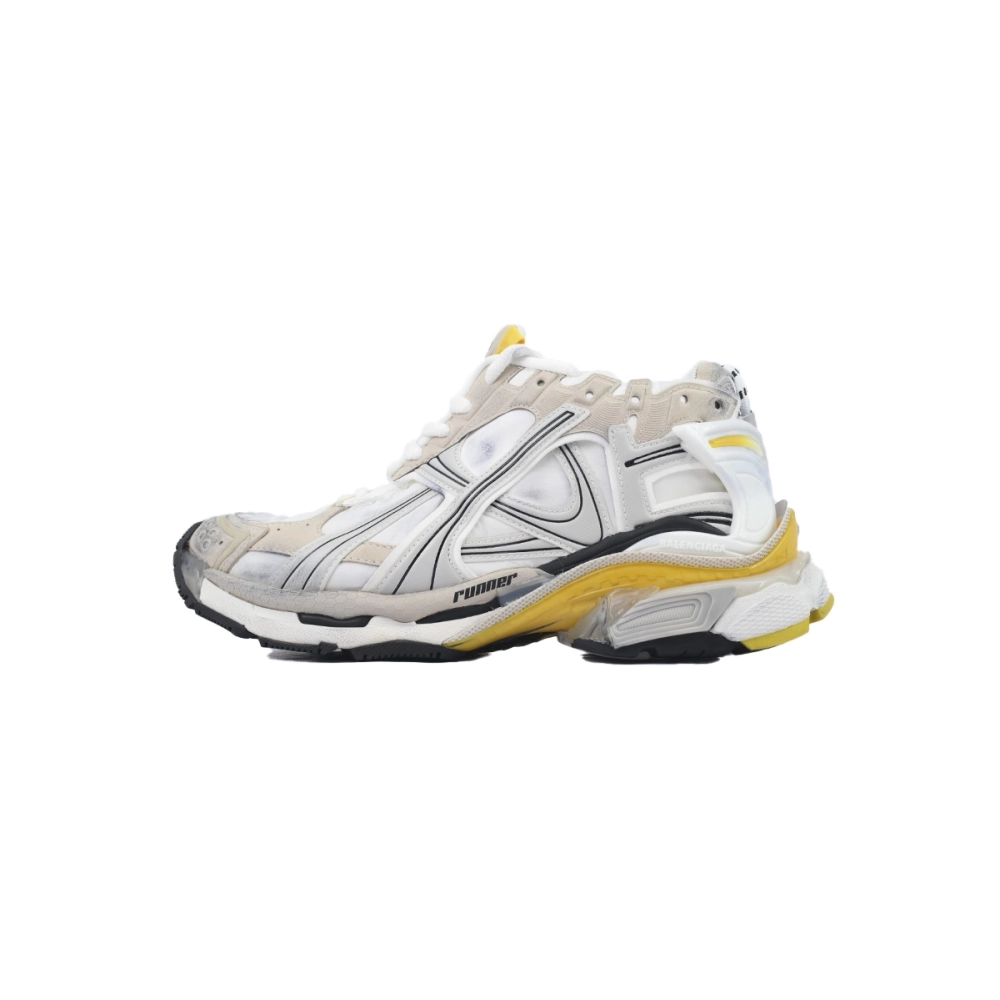 Balenciaga Runner Sneaker White Yellow 772767 W3RNY 9170