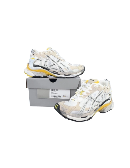 Balenciaga Runner Sneaker White Yellow 772767 W3RNY 9170
