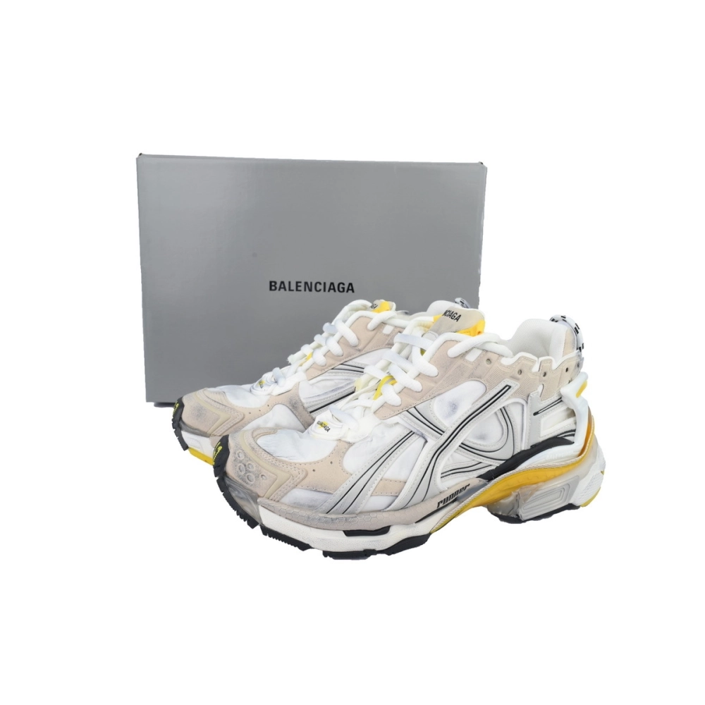 Balenciaga Runner Sneaker White Yellow 772767 W3RNY 9170