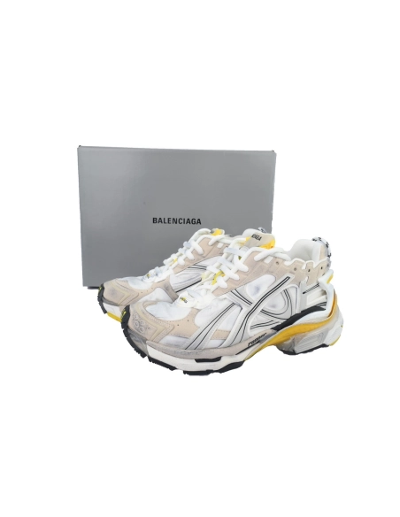 Balenciaga Runner Sneaker White Yellow 772767 W3RNY 9170