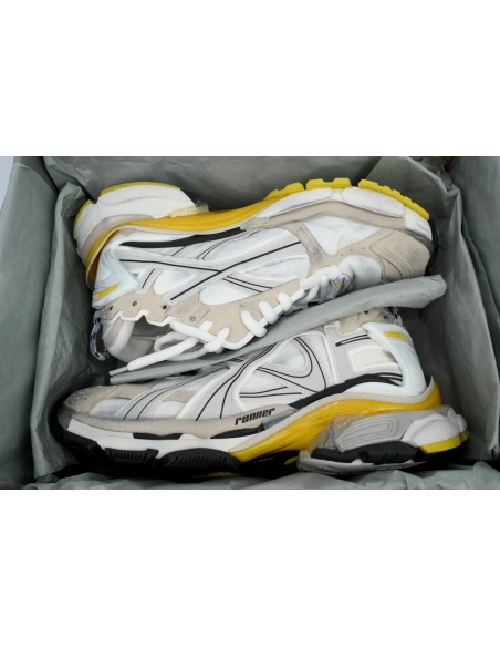 Balenciaga Runner Sneaker White Yellow 772767 W3RNY 9170