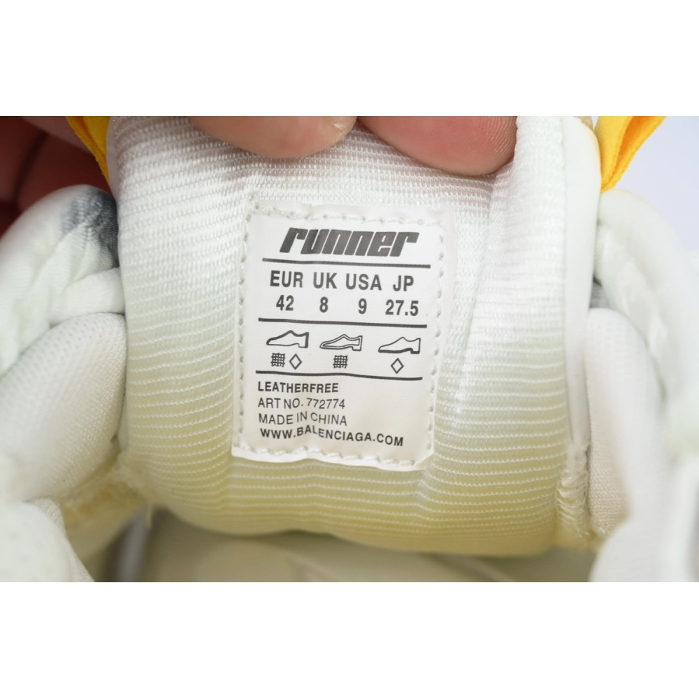 Balenciaga Runner Sneaker White Yellow 772767 W3RNY 9170